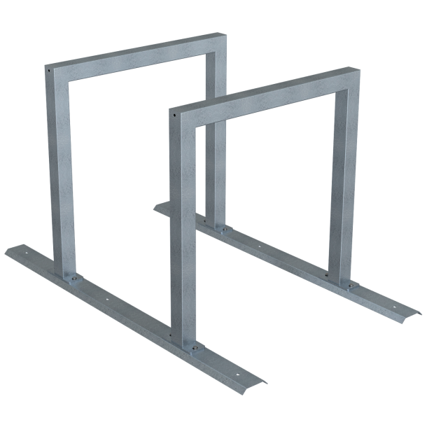 Bicycle rack - row arrangement | lean-on hoop made of steel tube 60 x 60 mm | hot-dip galvanized | for 2 bicycles